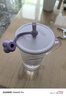膳魔師（THERMOS）庫洛米聯(lián)名玻璃杯高顏值吸管杯兒童水杯女生辦公咖啡杯生日禮物 紫色-帶吸管帽 630ml 曬單實拍圖