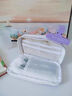 察今超可愛(ài)小狗筆袋!9層大容量抽繩筆袋女生初中生文具袋高顏值鉛筆盒 紫色+小狗胸針 曬單實(shí)拍圖