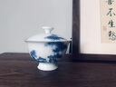 境坊間手繪竹林茶舍高腳二才蓋碗茶杯單個白瓷茶碗帶蓋泡茶功夫茶具 竹林茶舍二才蓋碗 純手繪 曬單實拍圖