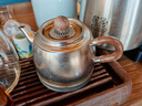 容山堂純鈦泡茶壺2025新款泡茶家用茶水分離功夫茶壺單壺小茶壺 木紋把純鈦冰晶泡茶壺-平肩 曬單實拍圖