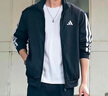 阿迪達斯（adidas）運動(dòng)服健身訓練跑步鍛煉休閑服針織夾克上衣 JI8816 黑色 2XL  曬單實(shí)拍圖