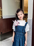 G.DUCKKIDS小黃鴨女童牛仔背帶連衣裙短袖襯衫兩件套女春夏裝中長(cháng)款裙子套裝 【單件】牛仔背帶裙 120 【適合36-45斤】 曬單實(shí)拍圖