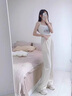 棉致冰絲窄版西褲褲子女夏季2025新款寬松小個(gè)子高腰直筒闊腿休閑褲女 687杏白色【高品質(zhì)26.5】 L 100-115斤 曬單實(shí)拍圖