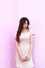 Mandy Zhang法式高級感粉色連衣裙女夏季氣質(zhì)蝴蝶結(jié)方領(lǐng)輕禮服裙 芭蕾粉 S 曬單實拍圖