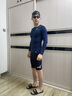 美津濃游泳褲新款男士泳褲套裝泳帽泳鏡三件套專業(yè)游泳裝備全套男防尷尬 2105黑色 五分平光三件套 XL 曬單實(shí)拍圖