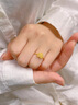 LIU GUI FU JEWELRY愛(ài)心方糖黃金戒指女新款足金活口戒子214情人節禮物送女朋友老婆 金重2.26g  愛(ài)心方糖黃金戒指 曬單實(shí)拍圖