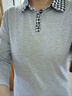 啄木鳥(niǎo)純棉長(zhǎng)袖T恤女2025春季新款寬松大l碼媽l媽POLO翻領(lǐng)外穿百搭上衣 灰色 XL 建議120-130斤 曬單實(shí)拍圖