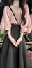 蔓爾依連衣裙女裝夏季2025新款輕熟小香風通勤衣服穿搭襯衫職業(yè)套裝裙子 上衣+黑色半身裙 M 曬單實拍圖