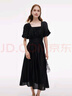 歌莉婭天絲連衣裙女夏季大方得體穿搭2025新款法式裙子1E5R4K800 00B黑色 XS 曬單實拍圖