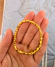 中國黃金（CHINA GOLD）小方糖黃金手鏈女士足金手串轉(zhuǎn)運珠首飾七夕情人節(jié)禮物送女友老婆 【今/次日達(dá)】小方糖手串約2.2g【玫瑰禮盒】 曬單實拍圖