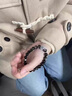 施華索尼亞天然黑曜石海藍(lán)寶手串水晶情侶手鏈男女飾品 烏金黑曜石銀鋯鉆海藍(lán)寶手串 珠子6mm 曬單實(shí)拍圖
