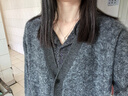 太平鳥女裝針織衫慵懶感長款針織開衫女冬裝毛衣外套 深灰色 M 曬單實拍圖