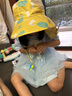 防曬帽兒童遮陽戶外沙灘帽速干透氣新款遮陽帽夏季印花披風(fēng)帽 印花披肩帽【黃色】 48-54cm/3-10歲 曬單實拍圖