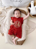 G.DUCKKIDS小黃鴨一周歲禮服男寶寶抓周衣服國風百天百日宴滿月嬰兒衣服夏季 蛇年+香囊 66cm 66碼0-3月建議寶寶4-6公斤 曬單實拍圖