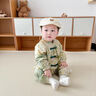 迪士尼（Disney）男寶寶衣服春秋季新生嬰兒洋氣中國(guó)風(fēng)連體衣春季新款百歲宴爬爬服 中式爬服 66cm 曬單實(shí)拍圖