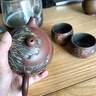 欽州坭興陶茶壺禪荷西施壺廣西手工雕刻大容量功夫茶具家用單壺 荷花魚西施1壺2杯 250ml 曬單實(shí)拍圖