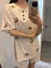 另約韓版ins風純棉睡衣女夏季新款短袖短褲斑點狗狗可外穿家居服套裝 E118 波點小狗 L 曬單實拍圖