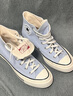 匡威（Converse）高幫帆布鞋 1970S Chuck 70 HI經(jīng)典透氣男女休閑運動(dòng)鞋 奶油藍色 A03447C 37 曬單實(shí)拍圖