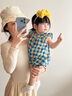 班喜迪嬰兒衣服夏季薄款嬰幼兒寶寶連體衣百天公主吊帶哈衣夏裝外出爬服 藍(lán)色 73cm 曬單實(shí)拍圖