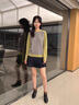 VOIC短靴女春秋新款粗跟單靴軟底軟面百搭后拉鏈優(yōu)雅馬丁靴 黑色【單里】 37 曬單實拍圖