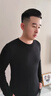 加絨長袖t恤圓領修身打底衫冬季新款男純色內(nèi)搭保暖內(nèi)衣男款msn XN不倒絨長袖黑色 XL 曬單實拍圖