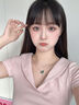 GUSKI法國品牌輕奢領(lǐng)結小貓項鏈女鑲孔雀石可愛(ài)風(fēng)七夕情人節禮物送女友 領(lǐng)結小貓項鏈【品牌禮盒】 曬單實(shí)拍圖