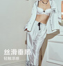 維多利亞的秘密 田曦薇同款 夏季宅度假水光綢家居服絲滑涼感長袖長褲睡衣套裝女 65NI白色波點(diǎn)-印花 11273302 S 曬單實(shí)拍圖