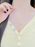 央創(chuàng  )時(shí)尚中國黃金招財貓咪項鏈女生玉吊墜小眾女生生日禮物女士送女友閨蜜 曬單實(shí)拍圖