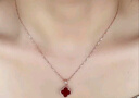 AHK足銀四葉草項(xiàng)鏈女鎖骨鏈吊墜時(shí)尚情人節(jié)生日禮物送女朋友老婆 【浪漫真愛(ài)紅瑪瑙】+精美禮盒 曬單實(shí)拍圖
