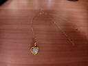 中國黃金（CHINA GOLD）愛心黃金項(xiàng)鏈女金鑲玉和田玉足金吊墜情人節(jié)生日禮物送女友老婆 足金玉見你吊墜+18k黃金鏈 曬單實(shí)拍圖