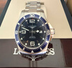 浪琴（LONGINES）瑞士男表康卡斯藍色潛水系列L38414966機械300米防水藍盤(pán) L3.841.4.96.6機械藍盤(pán)44MM 曬單實(shí)拍圖