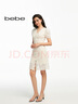 bebe【經(jīng)典延續(xù)】夏季新款女士氣質(zhì)蕾絲V領(lǐng)紐扣連衣裙250020 本白 XS 曬單實(shí)拍圖