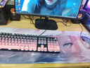 惠普（HP）機械鍵盤(pán)漸變側刻 辦公電競游戲專(zhuān)用顏值有線(xiàn)鍵盤(pán) 臺式機筆記本電腦 【黑莓粉】白光-紅軸 曬單實(shí)拍圖