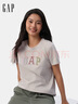 GAP女裝2025夏季新款純棉彩色膠印logo短袖T恤常規休閑上衣765994 灰白色 S (160/80A) 亞洲尺碼 曬單實(shí)拍圖