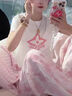 薩拉維夫（SLLAVIF）歐貨漂亮休閑運(yùn)動(dòng)套裝女夏季感洋氣印花T恤粉色闊腿褲兩件套 白色上衣+粉雜白長(zhǎng)褲 S (100斤以?xún)?nèi)) 曬單實(shí)拍圖
