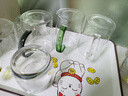青蘋果耐熱玻璃水杯465ml四只 四色把手玻璃杯 圍爐煮茶杯牛奶杯 曬單實拍圖