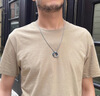 BJYL刻字男士項(xiàng)鏈男潮流嘻哈掛飾男款吊墜鈦鋼鎖骨鏈男時(shí)尚百搭配飾品 藍(lán)色 曬單實(shí)拍圖