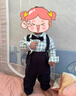Auro Mesa男童夏季短褲套裝紳士領結格子襯衣背帶短褲韓版周歲演出禮服 淺藍色 100 曬單實拍圖