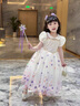 G.DUCKKIDS艾莎公主裙女童冰雪奇緣連衣裙夏季兒童禮服長(zhǎng)裙愛(ài)莎蓬蓬裙新款 漸變色-娃娃領(lǐng) 805 150 曬單實(shí)拍圖