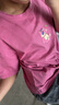 迪士尼兒童T恤短袖女童上衣夏薄款中大童打底衫童裝 S98132莓粉 150cm  曬單實拍圖