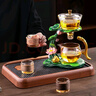 瓷牌茗茶具魚躍龍門玻璃自動茶具套裝懶人泡茶器功夫茶具家用泡茶壺 透明《魚躍龍門》自動泡茶器（無杯） 曬單實拍圖