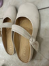他她TATA奶油卷半拖鞋女平底包頭拖鞋女羊皮穆勒鞋夏YDT05BH5米白 36 曬單實(shí)拍圖