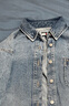 TOMMY JEANS25新款春夏女裝萊賽爾混紡復(fù)古寬松落肩牛仔襯衣襯衫外套20365 牛仔藍(lán)1AB M 曬單實(shí)拍圖