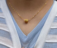 中國黃金（CHINA GOLD）黃金項鏈女足金小蠻腰吊墜轉(zhuǎn)運珠生日七夕禮物送女友老婆 【小蠻腰約0.5g】送925鏈 曬單實拍圖