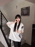 QGF 學(xué)院風(fēng)高街小熊短袖T恤男女青少年學(xué)生情侶大碼寬松潮流體恤上衣 白色 XL [建議120-135斤] 曬單實(shí)拍圖