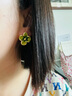 KRISTEN JUDI綠色花朵耳環(huán)女銀針耳飾合成水晶耳釘新款小眾高級感女友七夕禮物 生日情人節禮物老婆閨蜜實(shí)用禮盒 銀針首飾實(shí)用浪漫紀念日表白 曬單實(shí)拍圖