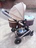 ANGI BABY嬰兒推車(chē)可坐可躺嬰兒車(chē)輕便折疊新生兒減震高景觀(guān)雙向兒童手推車(chē) 頂配香檳金【一鍵收車(chē)+PU橡膠輪] 曬單實(shí)拍圖