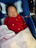 babylove【紡軟織柔】嬰兒包屁衣春季純棉新生兒三角哈衣寶寶過年紅色衣服 曬單實拍圖