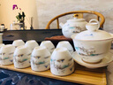 近景茶具琺瑯彩功夫茶具套裝家用羊脂玉白瓷喝茶茶杯蓋碗茶壺 山水套裝 13頭 曬單實(shí)拍圖