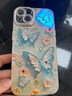 鹿途者 DEERWALKins藍光水鉆蝴蝶適用蘋(píng)果17pro max手機殼iphone15腕帶鏈條11新款12高級感小眾16promax網(wǎng)紅保護套 藍光水鉆蝴蝶+單殼 iPhone 13 曬單實(shí)拍圖